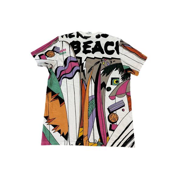 Adidas CM Tee Beach Print AOP Big Graphic Camel Size Large CE2272 - Picture 2 of 7